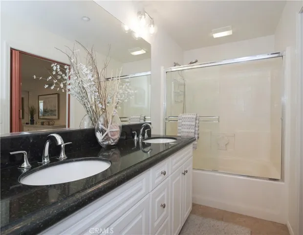 Primary bathroom with dual sinks