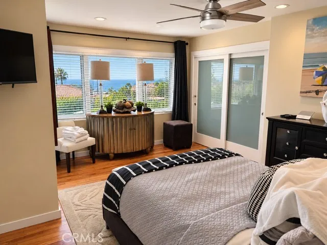 The primary bedroom, also with ocean view.