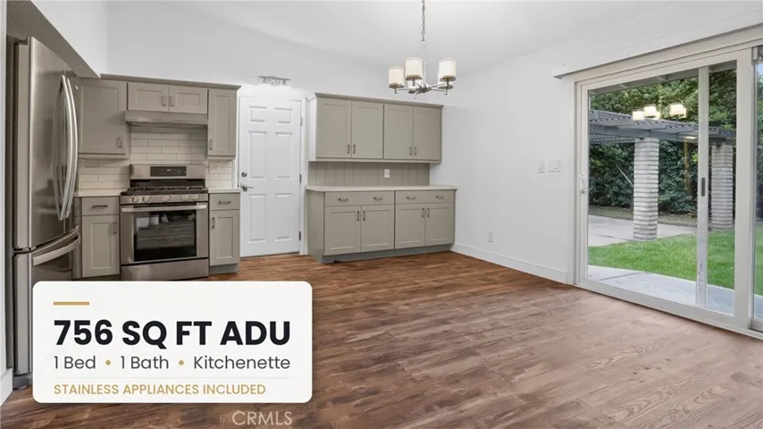 756 Sq Ft ADU with Kitchen, Living, Bedroom & Full Bath