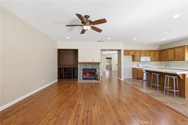 living area fireplace area
