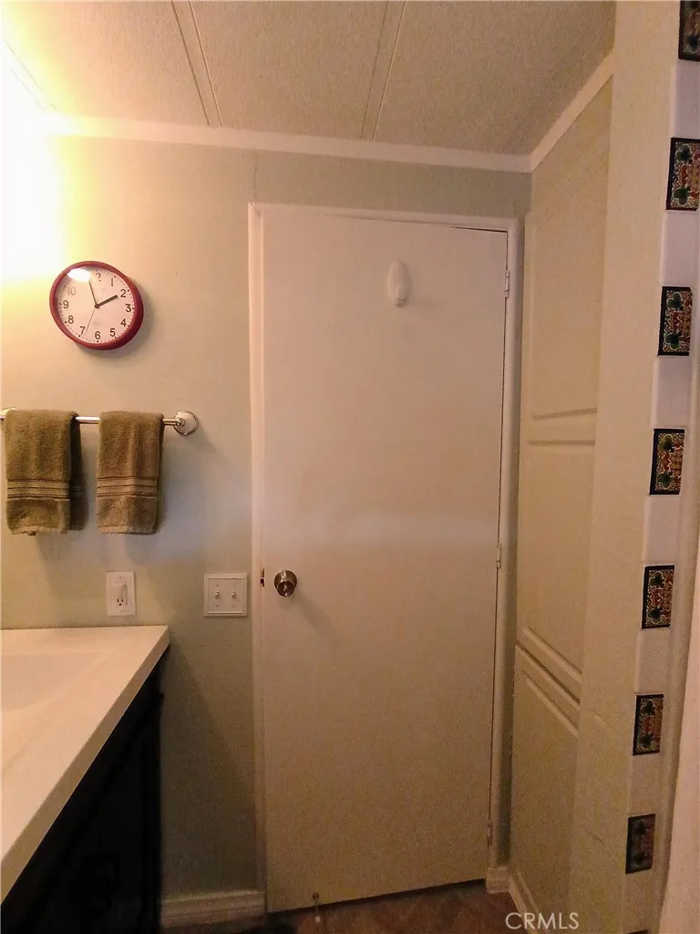Linen closet in bathroom