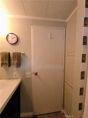 Linen closet in bathroom