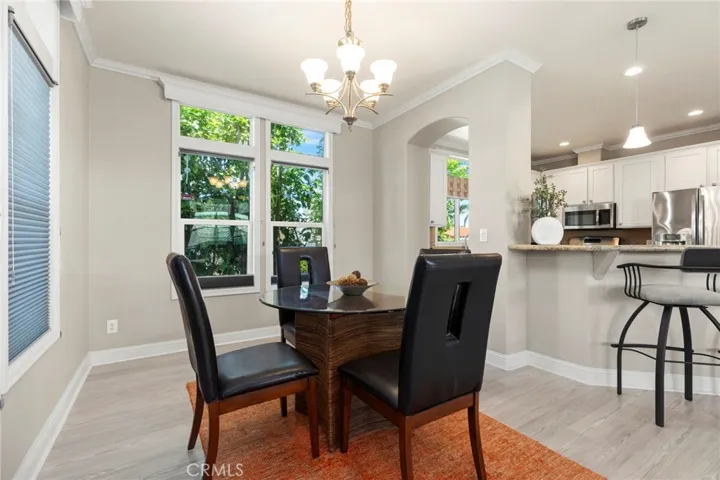 Dining area off kitchen with breakfast bar