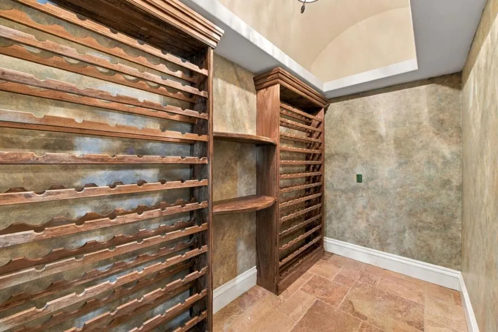 Basement walk-in wine cellar with custom wood racking, Los Gatos Basement walk-in wine cellar with custom wood racking, Los Gatos