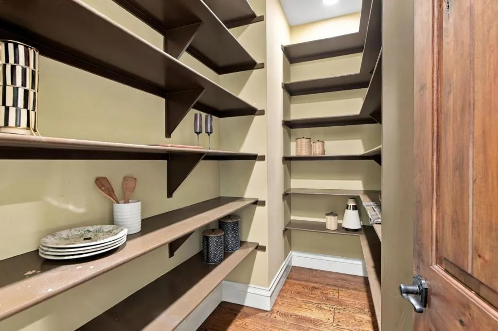 Walk-in pantry with custom built-in shelving, Los Gatos Walk-in pantry with custom built-in shelving, Los Gatos
