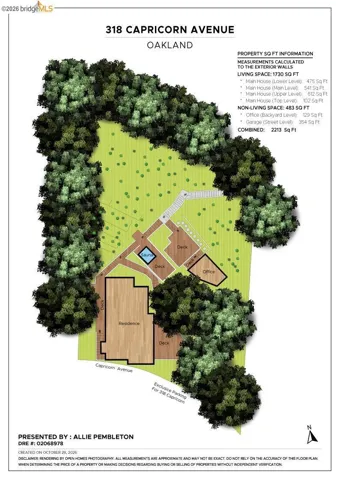 Property Floor Plan. Indicating the square footage and site layout of the property