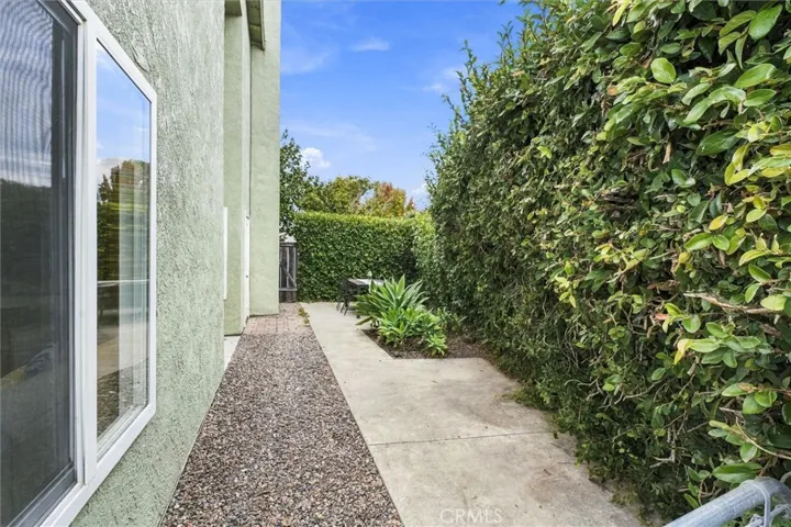 The private side yard that also opens into the living room.  Great for dining outside