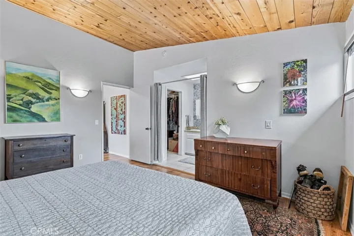 Another vantage point in the primary bedroom showing the large closet and bath.