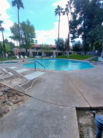 Pool on the backside of the building