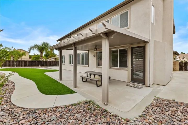 Backyard with covered patio