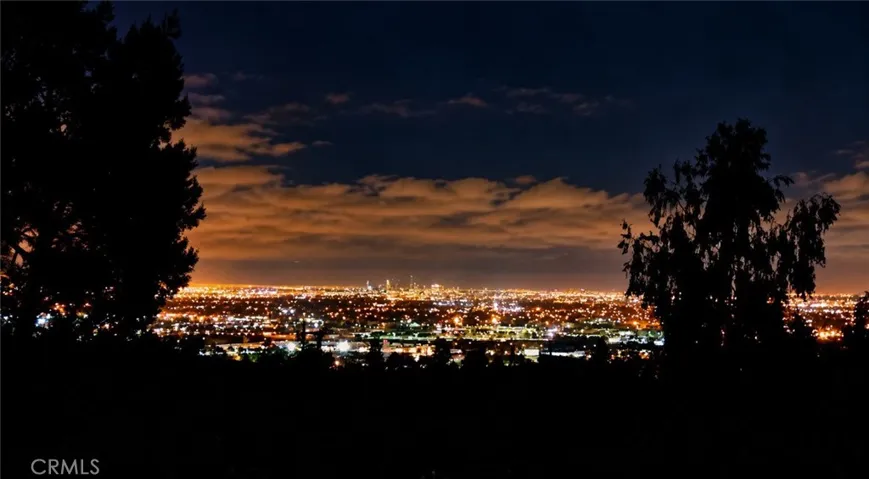 Amazing twinkling city lights view at night