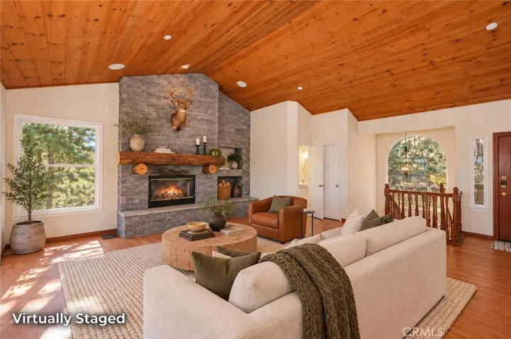 Living room virtually staged