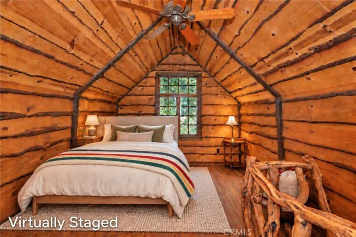 Tree House bedroom virtually staged