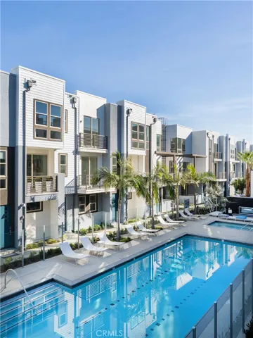 view of model building by pool area