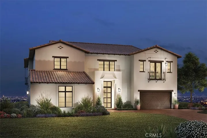 Front Elevation: Olgiata Adobe Ranch. Photo of artist rendering not actual home for sale, home is still under construction.