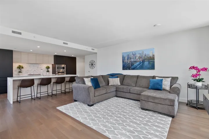 Huge Living Room & Contemporary Kitchen