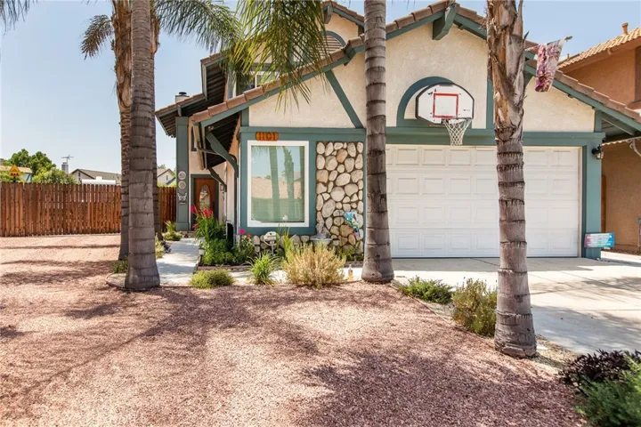 Low maintenance front yard with RV access.