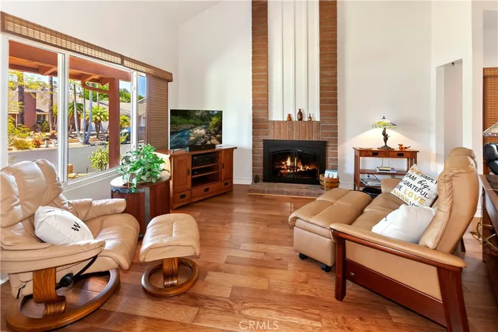 Vaulted ceilings and great light.  Hardwood floors throughout