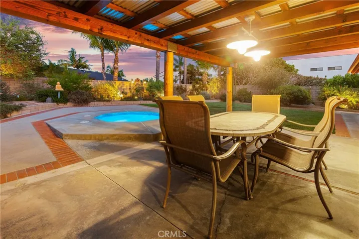 Sheltered outdoor dining