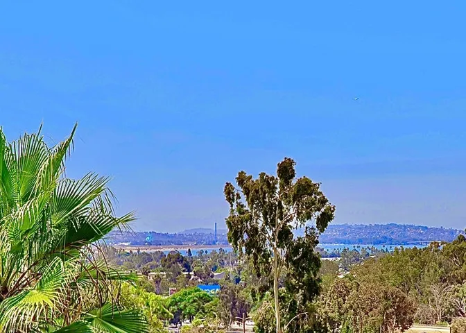 Views of Mission Bay, Sea World Tower and bridges