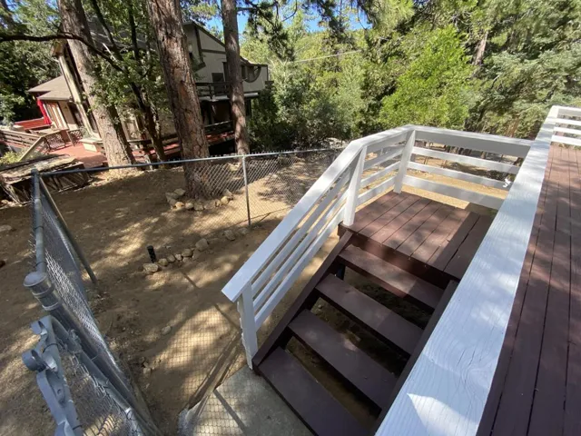 desk to fenced dog run