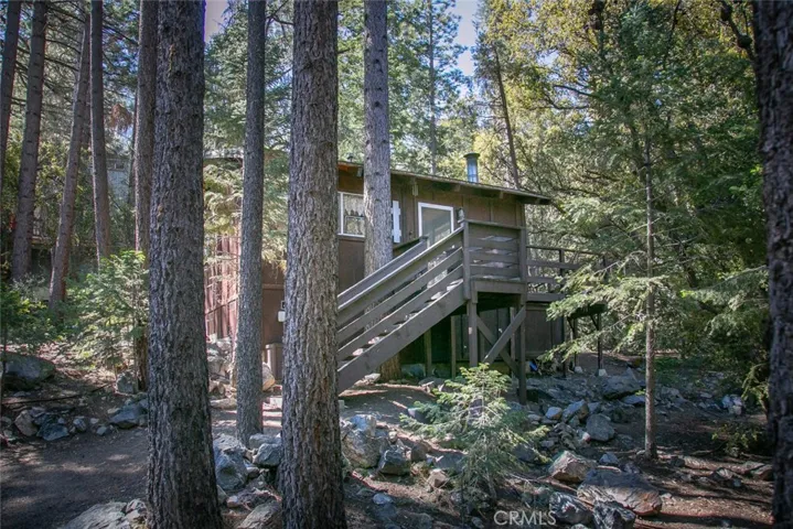 Rustic mountain cabin.