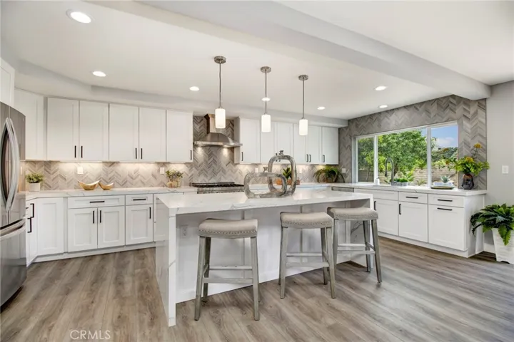 Enlarged & reconfigured kitchen.