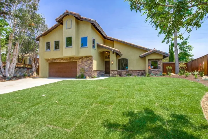 Newly landscaped large yard