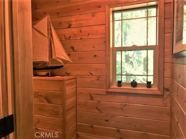 Upper level staircase landing.