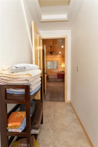 Walkway from upstairs bathroom into the Master bedroom.