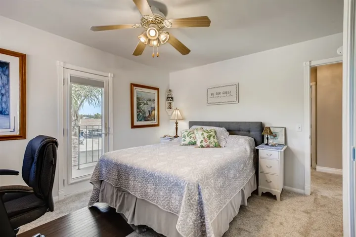 Bedroom 3. Views of the Carlsbad Hills surrounding the lagoon from the balcony : )