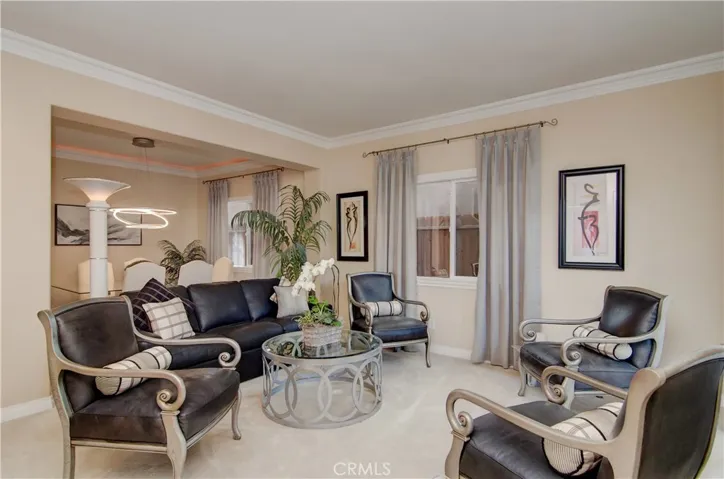 Large formal living space offers plenty of room for many funiture options.