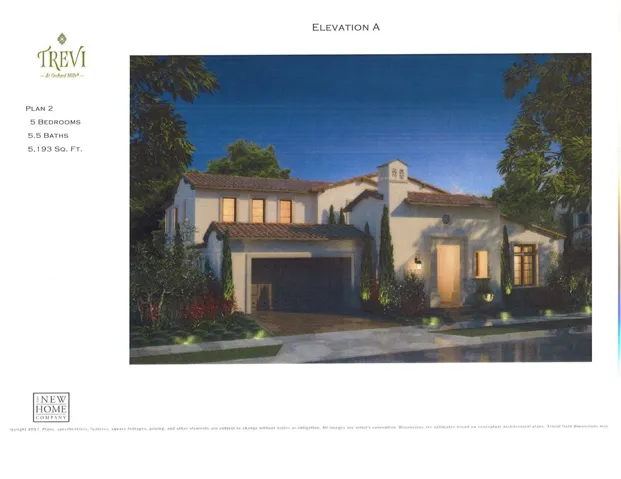 Artist Rendering of Residence 2A Formal Spanish exterior elevation (color scheme will vary from photo)