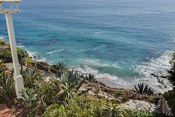 This is the view of the beach from the upper deck (same level as living room).