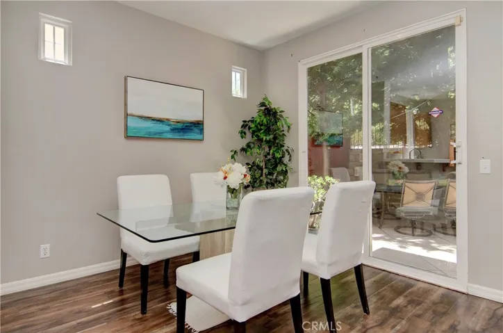 Dining room leads to the outdoor entertainment area.  Just walk through the dual pane slider.