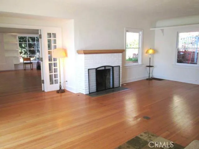 This is the living room.  Through the French doors, you can see the family room, which is very spacious.