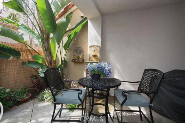 Spacious enclosed patio is private and functional.