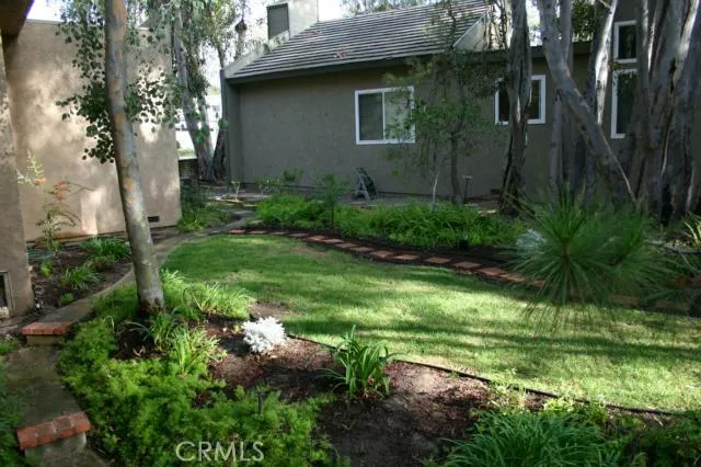 Closer view of the landscaping