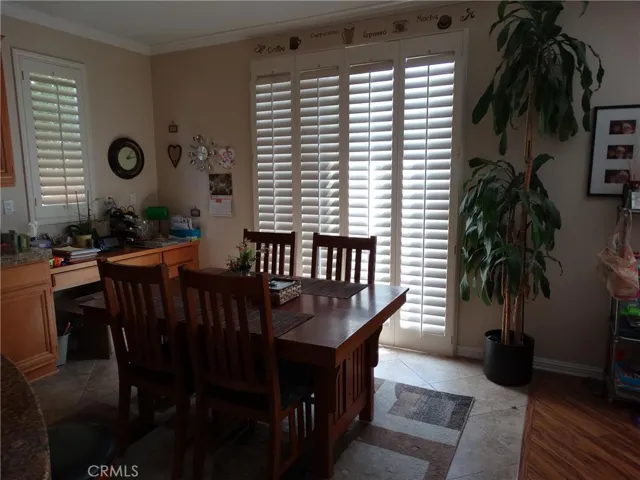 Eating area in the kitchen/family room.