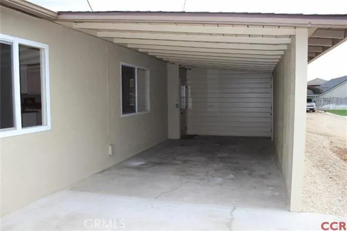 Clean carport in front of home