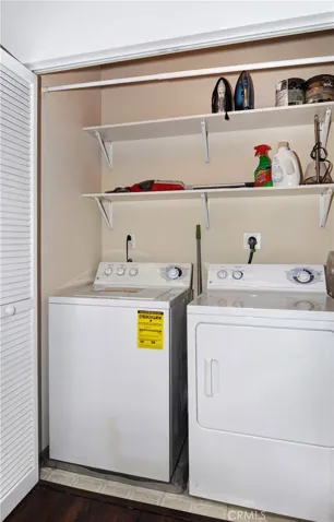 No more community laundry rooms!  Enjoy a nice laundry space, with extra shelves, and newer washer and dryer.