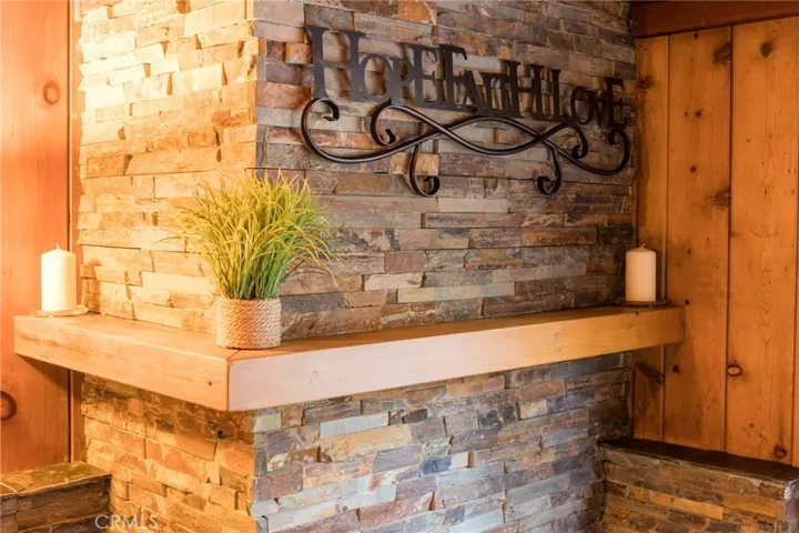Stacked Slate Fireplace