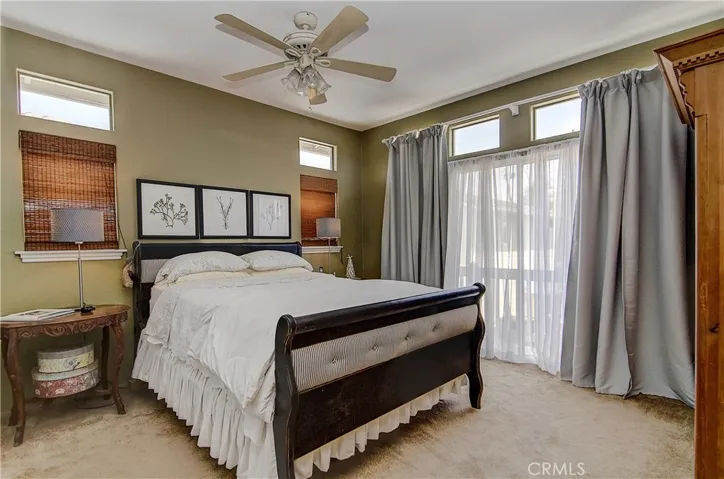 Master suite is bathed in designer colors, and baosts walk in closet.
