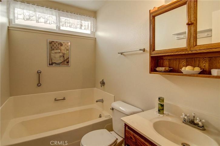 Upstairs bath number three boasts lots of natural light.
