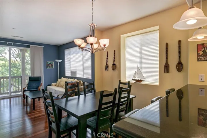 High ceiling provide large open feel to the living and dining rooms