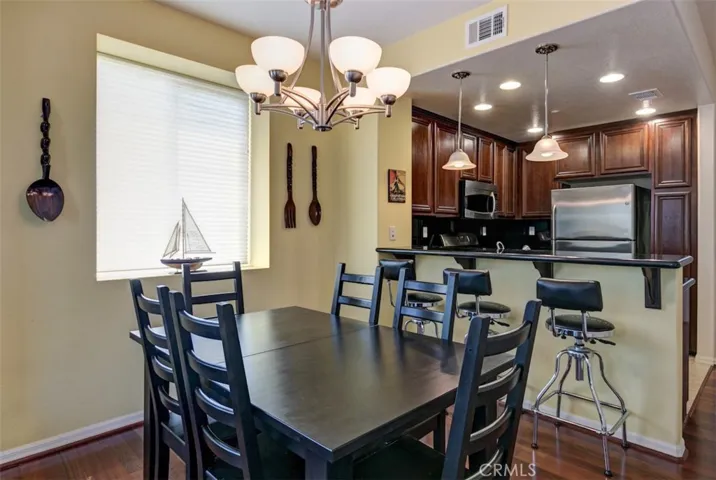 Dining room and granite topped breakfast bar