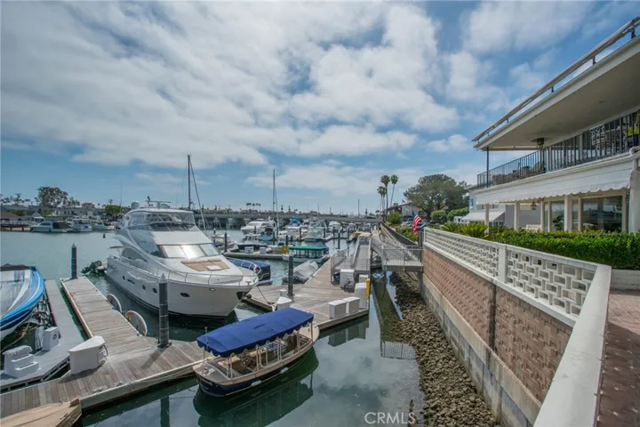 Patio view of California Recreation Marina boat ramp