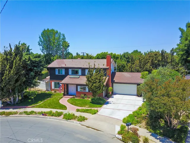 Arial view of front of house