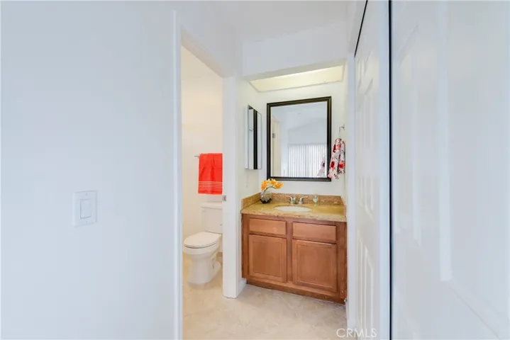 The ensuite for bedroom one also has a second closet with NEW panel closet doors.