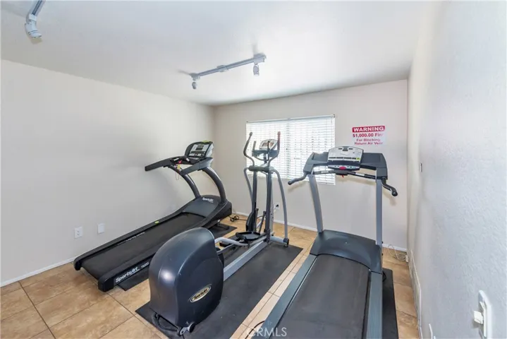 Enjoy the fitness room located close to the pool.